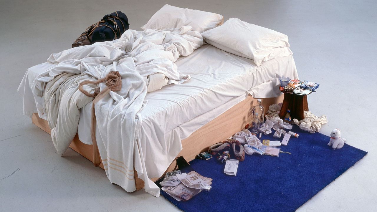 Unmade Bed Sells for £2.5 Million, Dirty Sheets Included Tracey Emin, My Bed. Sold at Christie's London in 2014 for £2,546,500.